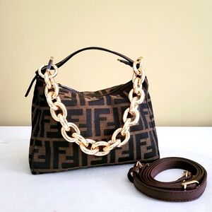 Fendi FF Zucca Pochette Mama Baguette Handbag Crossbody